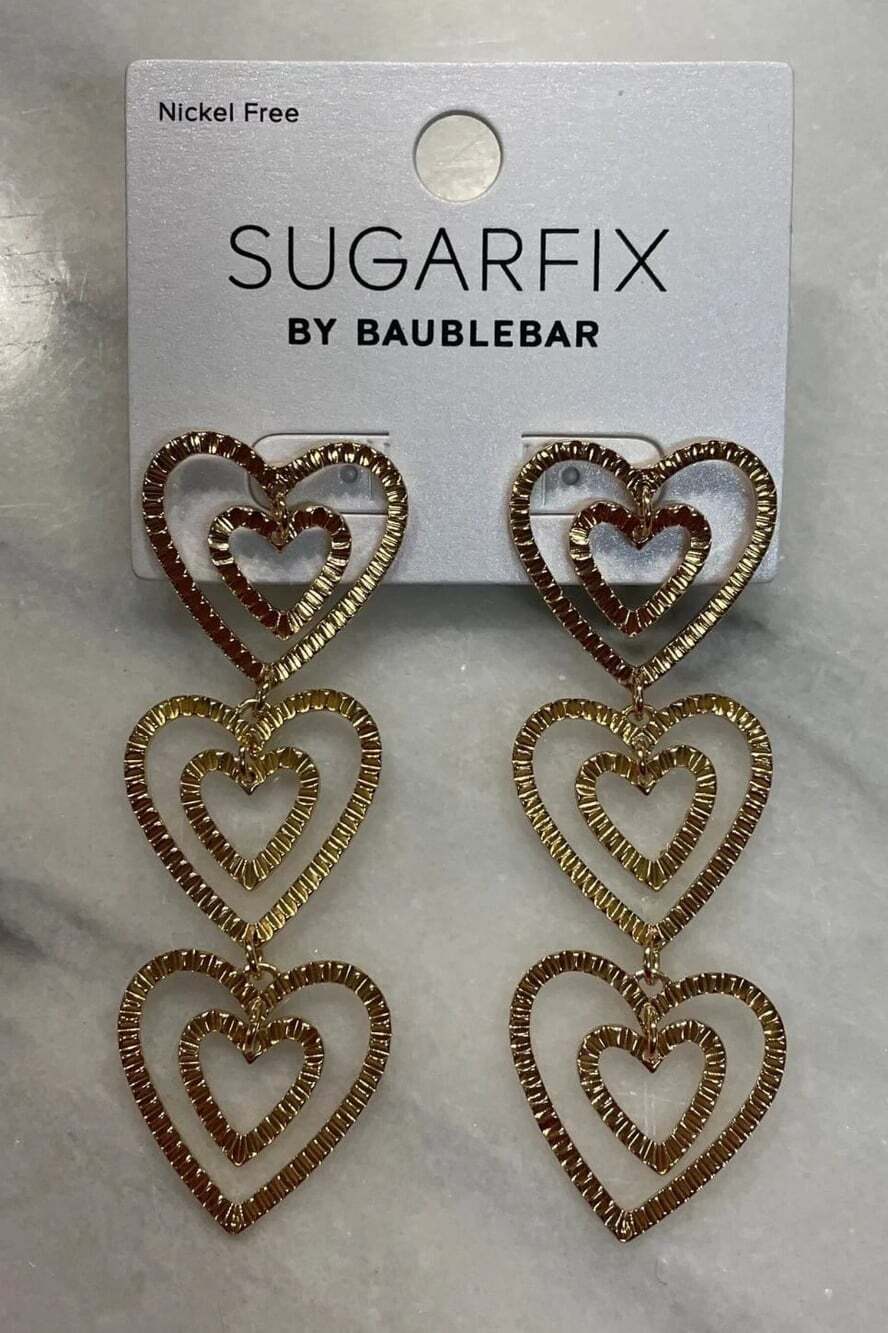 SUGARFIX by BaubleBar Heart Stack Dangle Earrings
